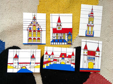 Load image into Gallery viewer, Mondriaanstijl ansichtkaarten set van 6