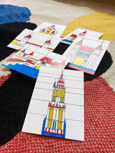 Load image into Gallery viewer, Mondriaanstijl ansichtkaarten set van 6