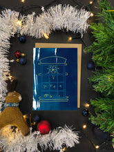 Afbeelding in Gallery-weergave laden, Blauwdruk/Cyanotype Kerstkaart A6