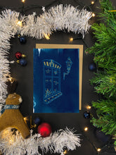 Afbeelding in Gallery-weergave laden, Blauwdruk/Cyanotype Kerstkaart A6
