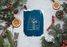 Afbeelding in Gallery-weergave laden, Blauwdruk/Cyanotype Kerstkaart A5