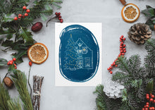 Afbeelding in Gallery-weergave laden, Blauwdruk/Cyanotype Kerstkaart A5