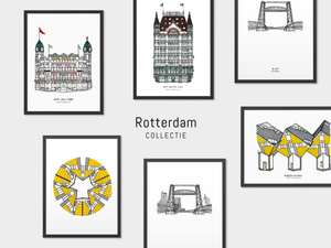 Poster Rotterdam, De Hef (+skyline)