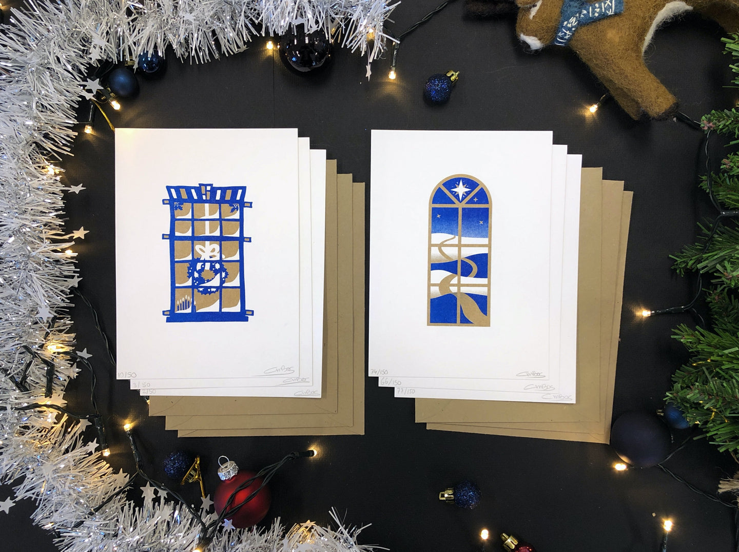 Risoprint | Kerstkaarten duo set (2x3 stuks)