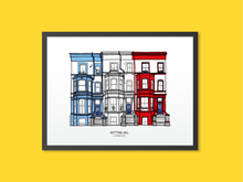 Afbeelding in Gallery-weergave laden, Poster London, Notting Hill (blue-red)
