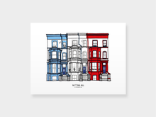 Afbeelding in Gallery-weergave laden, Poster London, Notting Hill (blue-red)
